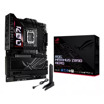 Motherboard ASUS ROG MAXIMUS Z890 HERO — Intel Z890, LGA 1851, ATX, DDR5, 4 DIMM, 6x M.2, Wi‑Fi 7, 2.5Gb LAN