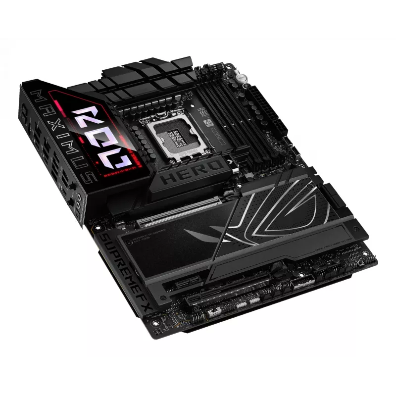 Motherboard ASUS ROG MAXIMUS Z890 HERO — Intel Z890, LGA 1851, ATX, DDR5, 4 DIMM, 6x M.2, Wi‑Fi 7, 2.5Gb LAN