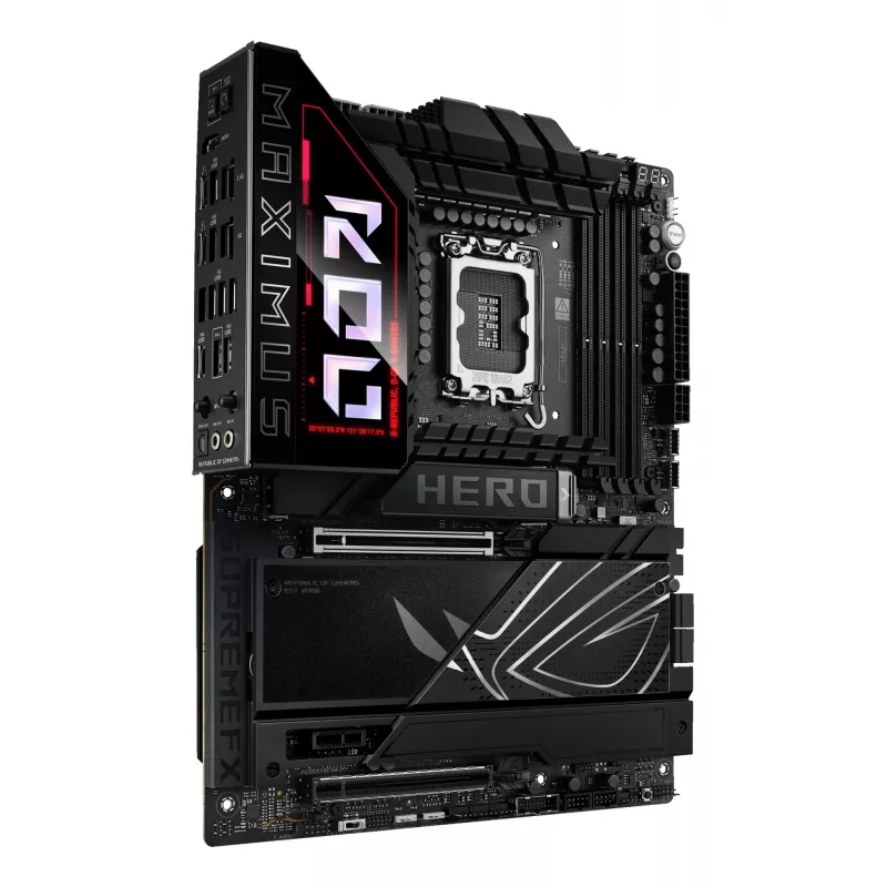 Motherboard ASUS ROG MAXIMUS Z890 HERO — Intel Z890, LGA 1851, ATX, DDR5, 4 DIMM, 6x M.2, Wi‑Fi 7, 2.5Gb LAN