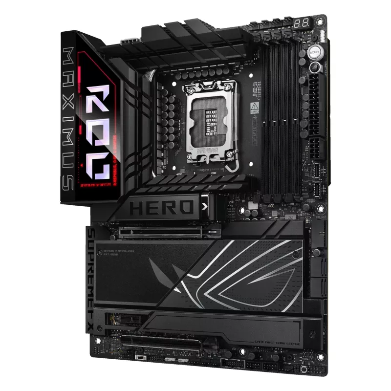 Motherboard ASUS ROG MAXIMUS Z890 HERO — Intel Z890, LGA 1851, ATX, DDR5, 4 DIMM, 6x M.2, Wi‑Fi 7, 2.5Gb LAN