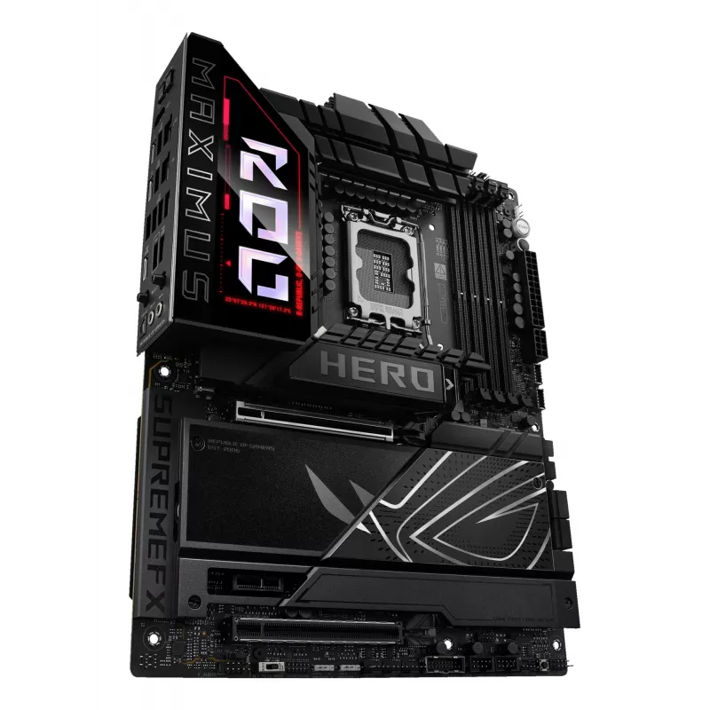 Motherboard ASUS ROG MAXIMUS Z890 HERO — Intel Z890, LGA 1851, ATX, DDR5, 4 DIMM, 6x M.2, Wi‑Fi 7, 2.5Gb LAN