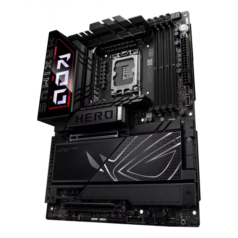 Motherboard ASUS ROG MAXIMUS Z890 HERO — Intel Z890, LGA 1851, ATX, DDR5, 4 DIMM, 6x M.2, Wi‑Fi 7, 2.5Gb LAN