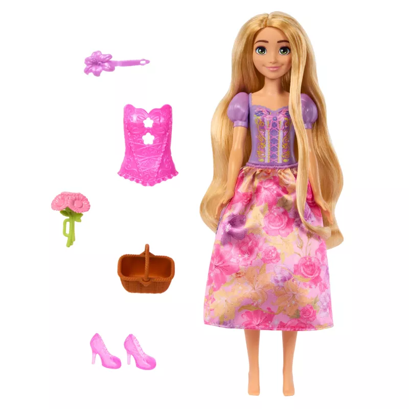 Disney Princess Spin & Reveal Rapunzel Fashion Doll & Accessories with 11 Surprises