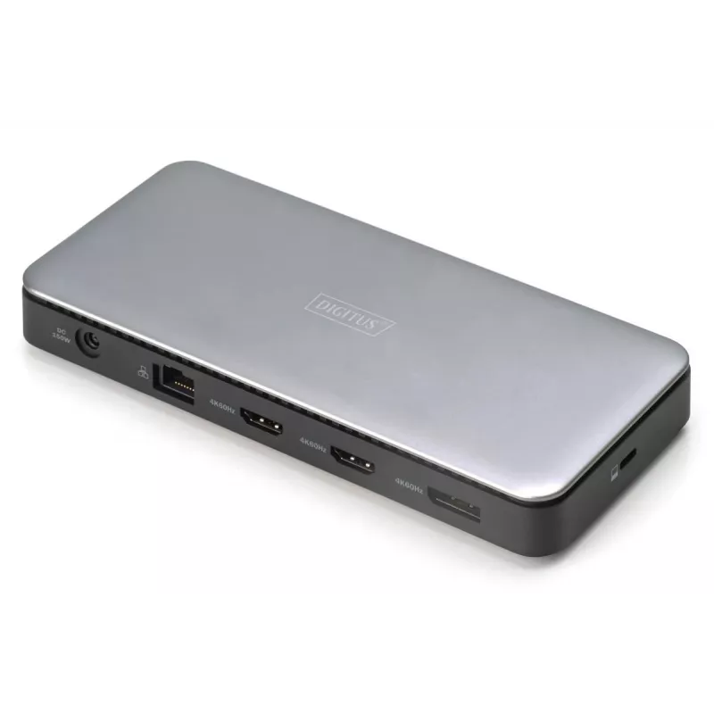 DIGITUS USB-C docking station, 11-port - 2x HDMI / DP / 2x USB-A 3.2 Gen 2 / USB-C 3.2 Gen 2 / GbE / SD / MicroSD / DC-Jack - 150 watts max / 3.5mm