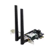 Internal WLAN Bluetooth Adapter ASUS PCE-BE6500 — PCIe, Tri-band Wi‑Fi 6E/7 (2.4/5/6 GHz), Bluetooth 5.4, 2882 Mbps, external antenna, black