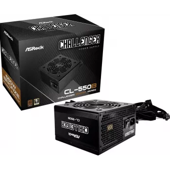 Power supply ASRock CL-550B Challenger 550W ATX, 20+4 pin, 80 PLUS Bronze, 120 mm fan, black