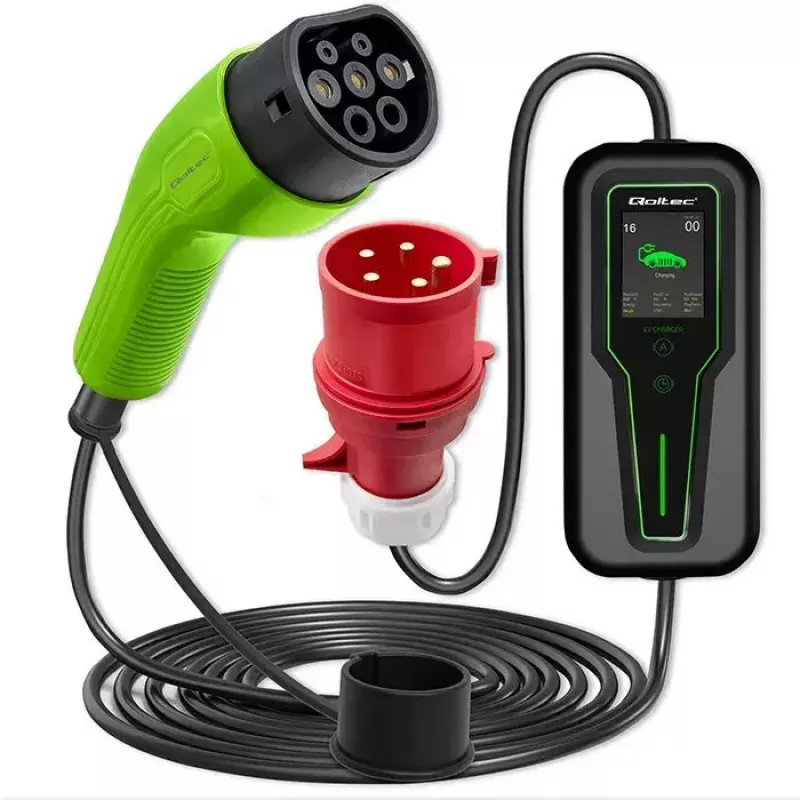 EV mobile charger QOLTEC 52467 Type 2, 11 kW, 3-phase