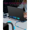 ICY BOX 11-in-1 via USB Type-C, Wired, USB 3.2 Gen 1 (3.1 Gen 1) Type-C, 100 W, 3.5 mm, 10,100,1000 Mbit/s, Anthracite, Black