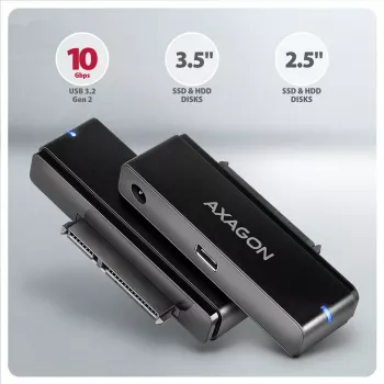 Axagon ADSA-FPX USB-C 10Gbps FAST PORT X adapter for 2.5 inch/3.5 inch SSD/HDD