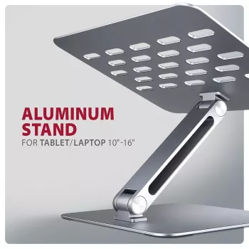 Axagon STND-LQ stand for notebooks and tablets 10 inch–17.3 inch. Adjustable height and angle