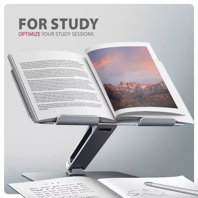 Axagon STND-LQ stand for notebooks and tablets 10 inch–17.3 inch. Adjustable height and angle
