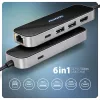Axagon HMC-6GLN USB 5Gbps hub, 2x USB-A, USB-C, HDMI 4k/60Hz, RJ-45, PD 100W, USB-C cable
