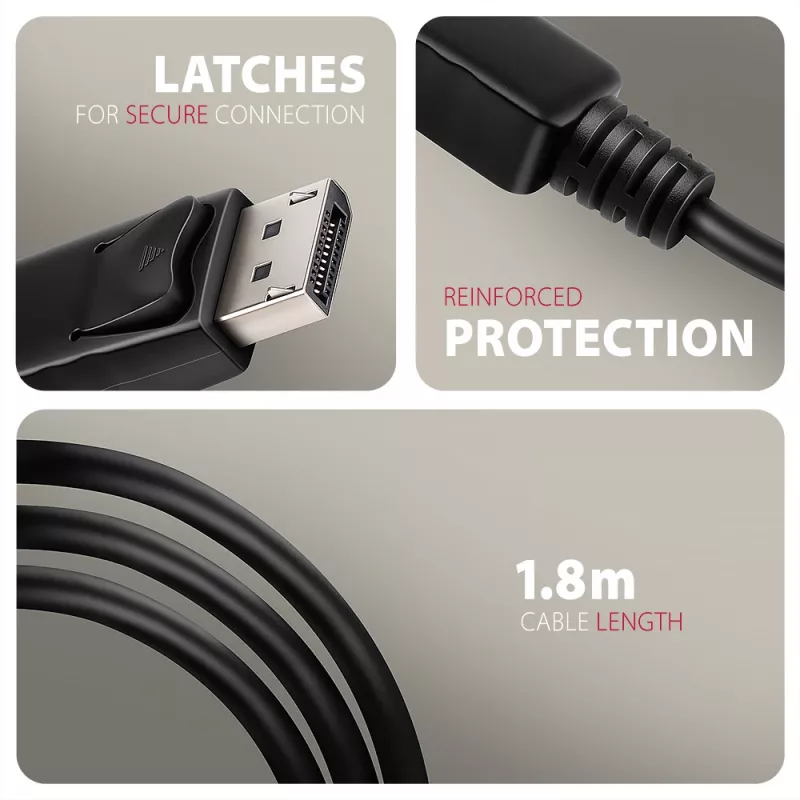 Axagon RVD-HI20C2 DisplayPort -> HDMI 2.0b cable 1.8m, 4K/60Hz