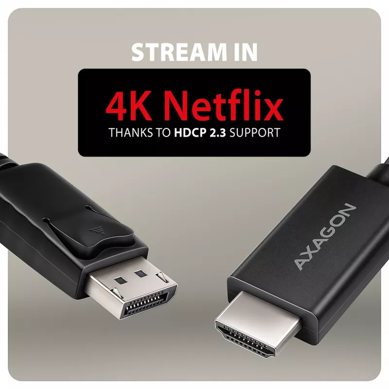Axagon RVD-HI20C2 DisplayPort -> HDMI 2.0b cable 1.8m, 4K/60Hz