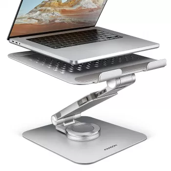 Axagon STND-LR Aluminum stand with 360° rotation for laptops 10 inch–17.3 inch. Adjustable height and angle.
