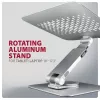 Axagon STND-LR Aluminum stand with 360° rotation for laptops 10 inch–17.3 inch. Adjustable height and angle.