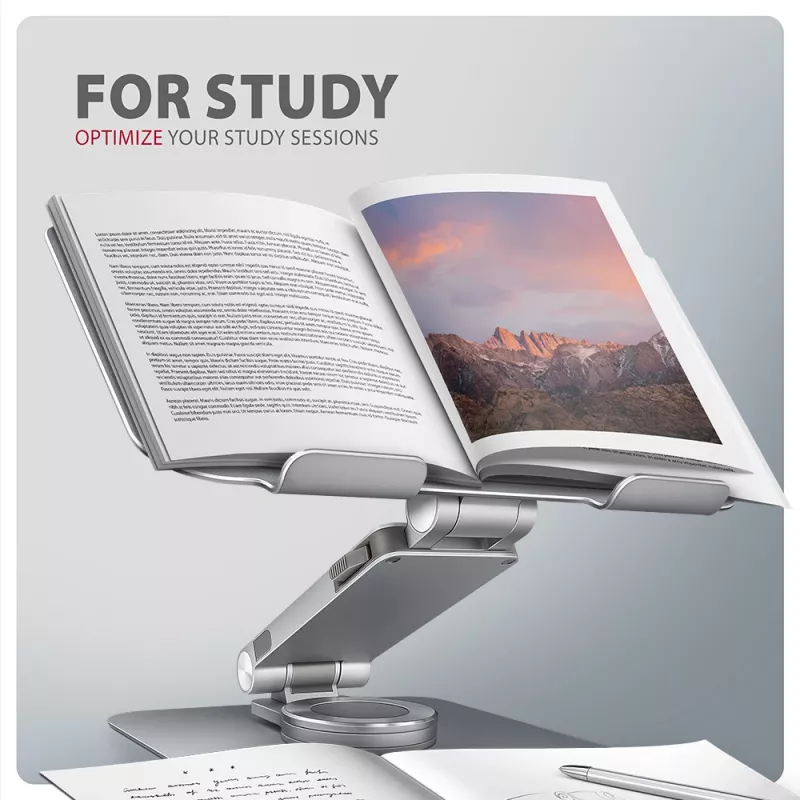 Axagon STND-LR Aluminum stand with 360° rotation for laptops 10 inch–17.3 inch. Adjustable height and angle.