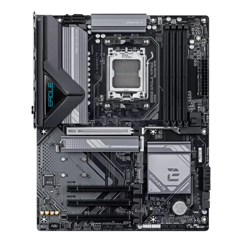 GIGABYTE B850 EAGLE WIFI6E Motherboard - AMD Ryzen 9000 Series CPUs, 8+2+2 Phases Digital VRM, up to 8200MHz DDR5 (OC), 1xPCIe 5.0 + 2xPCIe 4.0 M.2, GbE LAN, WIFI 6E, USB 3.2 Gen 2