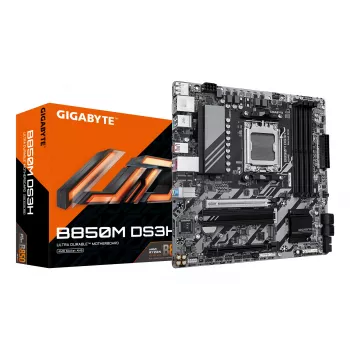 GIGABYTE B850M DS3H Motherboard - AMD Ryzen 9000 Series CPUs, 16+2+2 Phases Digital VRM, up to 8200MHz DDR5 (OC), 1xPCIe 5.0 + 1xPCIe 4.0 M.2, 2.5 LAN, USB 3.2 Gen 2