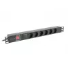 PDU Lanberg PDU-06F-0200-BK 6 AC outlets 1U Black