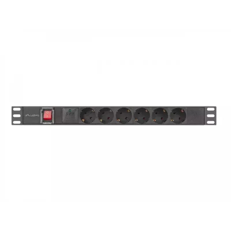 PDU Lanberg PDU-06F-0200-BK 6 AC outlets 1U Black