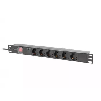 PDU Lanberg PDU-06F-0200-BK 6 AC outlets 1U Black
