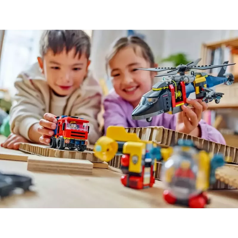 Construction Toy LEGO City Combination Set 60462 — Helicopter and Fire Truck, 874 pieces, 3 minifigures, age 7+
