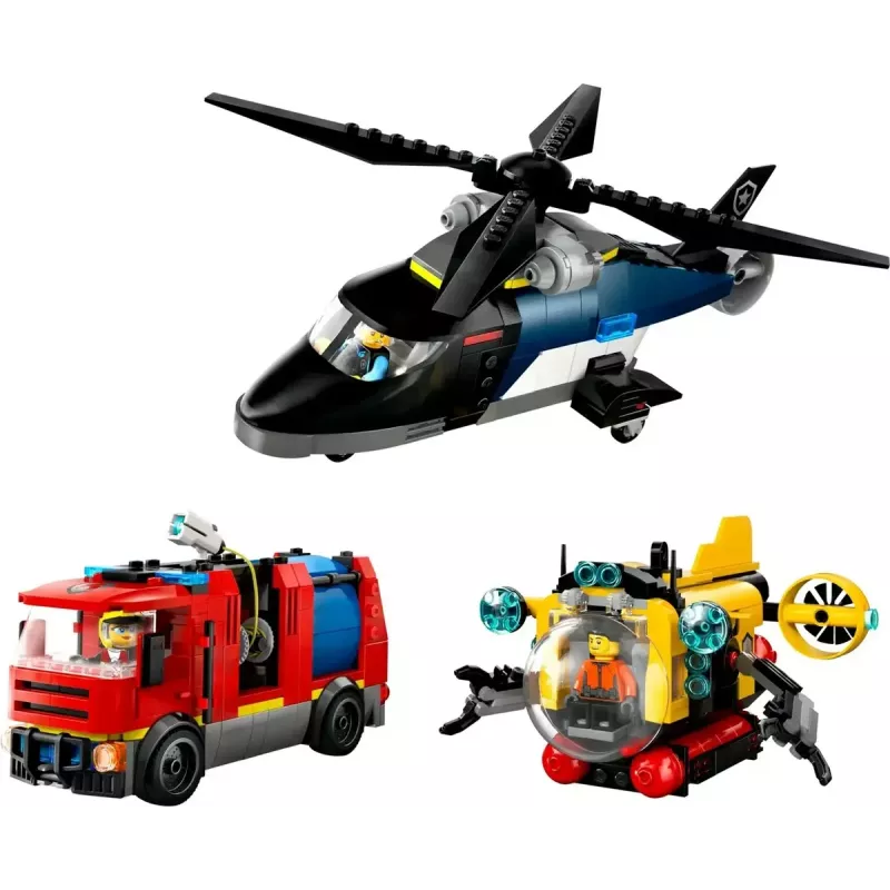 Construction Toy LEGO City Combination Set 60462 — Helicopter and Fire Truck, 874 pieces, 3 minifigures, age 7+