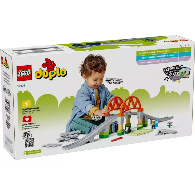 LEGO DUPLO Railway Bridge and Tracks Expansion Set 10426 – DUPLO railway bridge and curved tracks for young children