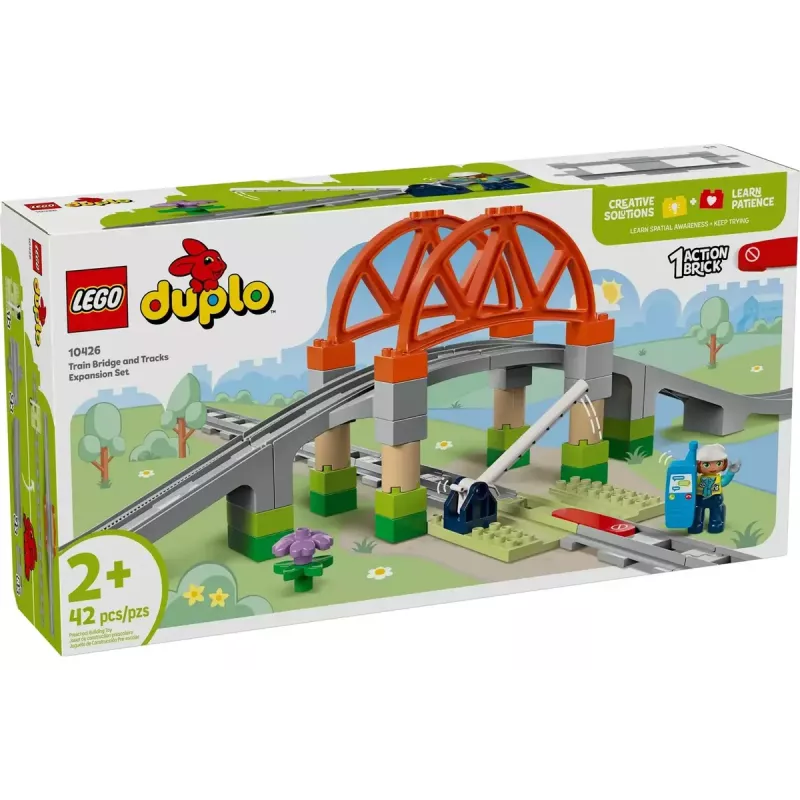 LEGO DUPLO Railway Bridge and Tracks Expansion Set 10426 – DUPLO railway bridge and curved tracks for young children