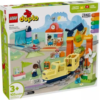 Toy train set LEGO DUPLO 10428 Big Interactive Community Train — large interactive train for toddlers