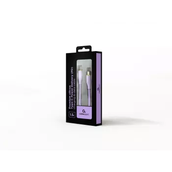 GEMBIRD USB Type-C Power Delivery (PD) 60W Charging & Data Silicon Cable, 1.5m Violet