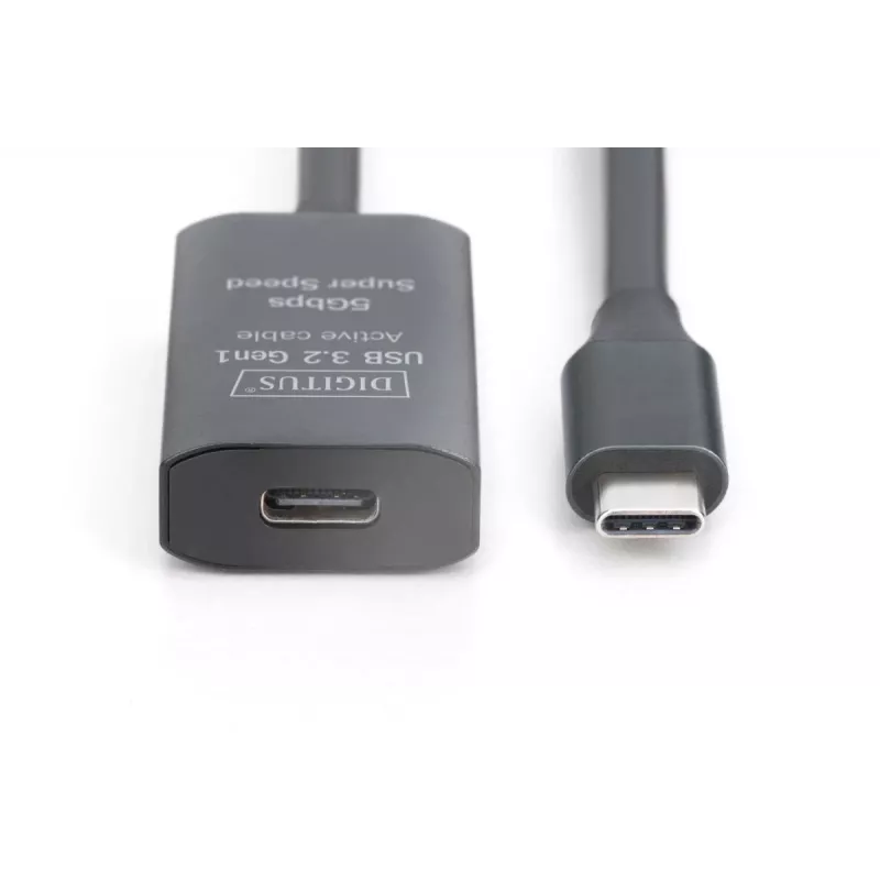 DIGITUS Active USB-C Extension Cable - 5G USB 3.2 Gen1 USB-C - USB-C (M/F) - 10m