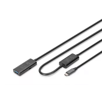 DIGITUS Active USB-C Extension Cable - 5G USB 3.2 Gen1 USB-C - USB-A (M/F) - 10m