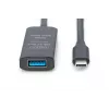 DIGITUS Active USB-C Extension Cable - 5G USB 3.2 Gen1 USB-C - USB-A (M/F) - 10m