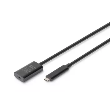 DIGITUS Active USB-C Extension Cable - 10G USB 3.2 Gen2 USB-C - USB-C (M/F) - 5m