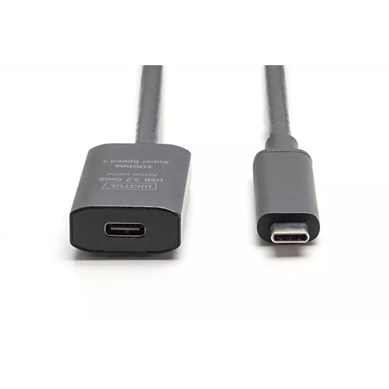 DIGITUS Active USB-C Extension Cable - 10G USB 3.2 Gen2 USB-C - USB-C (M/F) - 5m