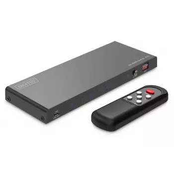DIGITUS 4x1 HDMI Switch - 8K/60Hz (4:4:4), Toslink, Stereo, EDID Control
