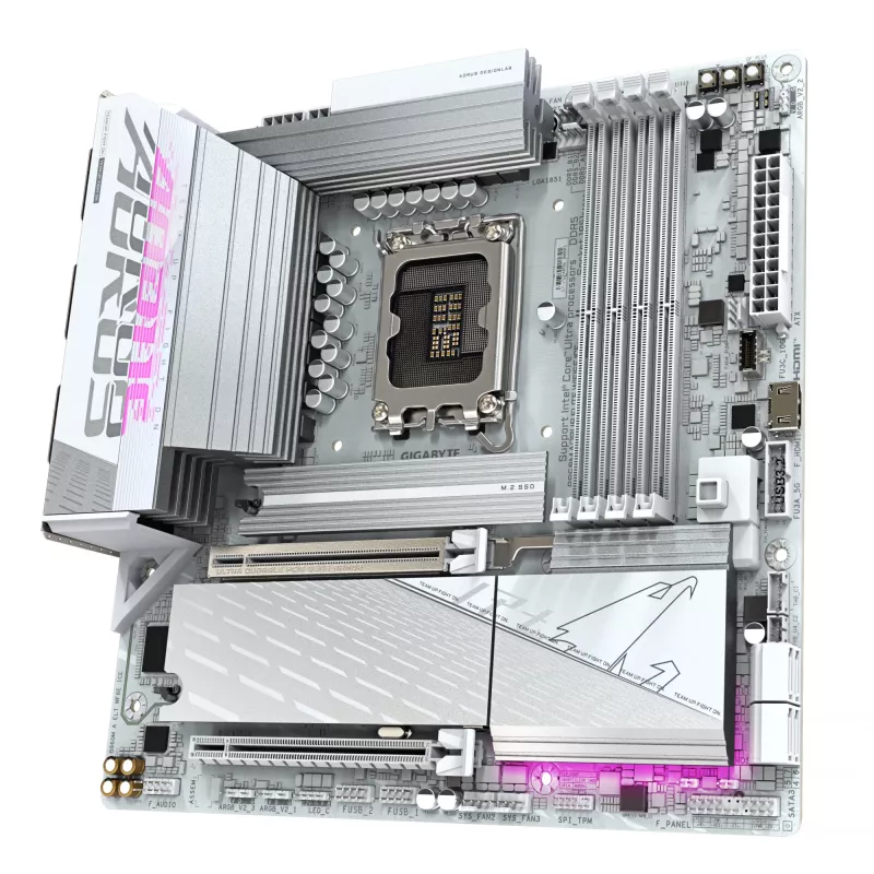Motherboard GIGABYTE B860M AORUS ELITE WF6E ICE, Intel Core Ultra, LGA 1851, Micro ATX