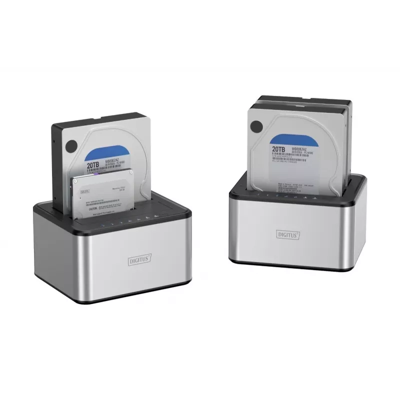 DIGITUS SATA Docking Station USB 3.0 - 2-port 2.5 inch/3.5 inch SSD/HDD clone function