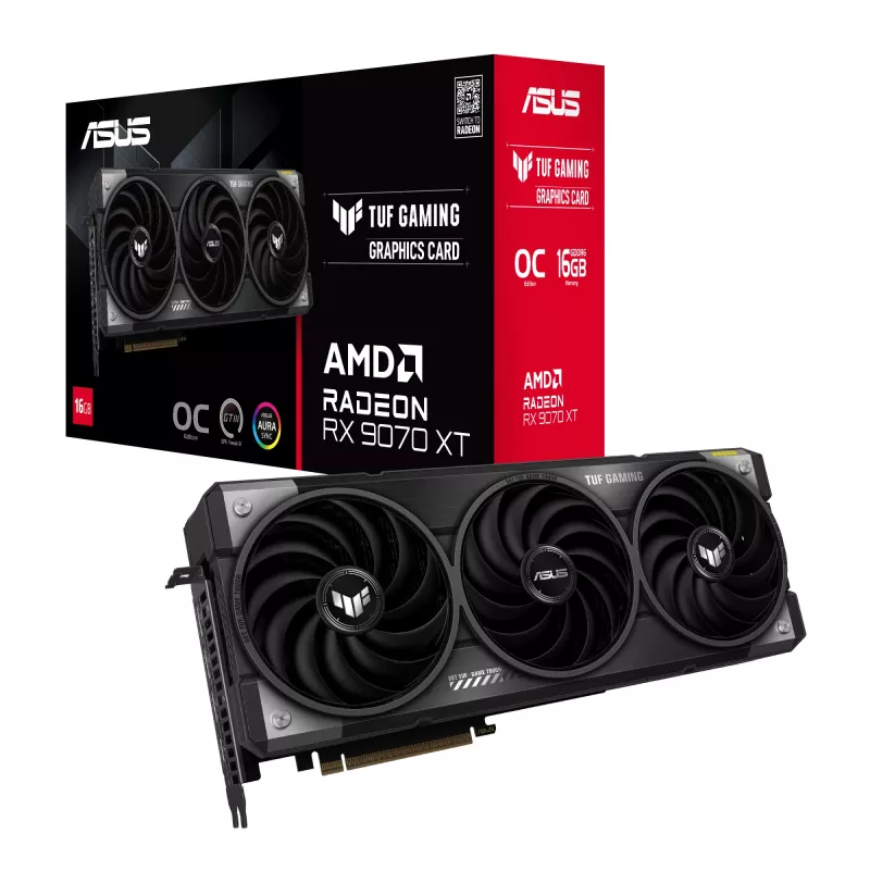 Graphics card ASUS Radeon RX 9070 XT, 16 GB GDDR6, PCIe 5.0, 256-bit, 3060 MHz boost