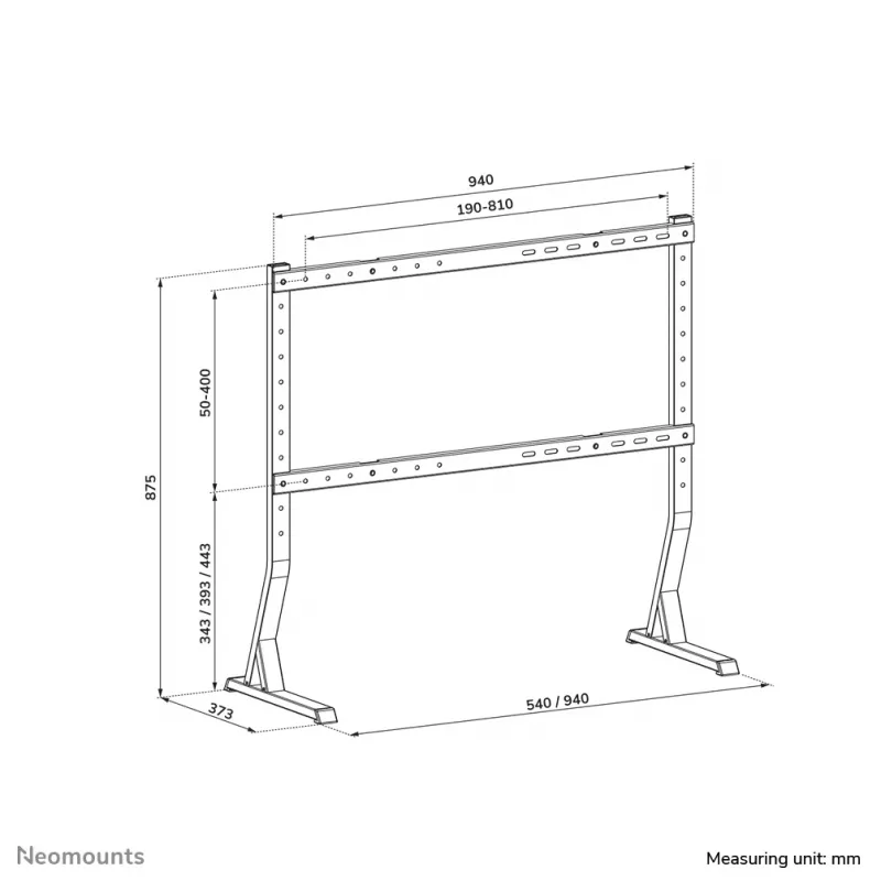 Neomounts TV desk stand DS45-430BL18 Max weight 60kg Min screen 45 inch Max screen 90 inch
