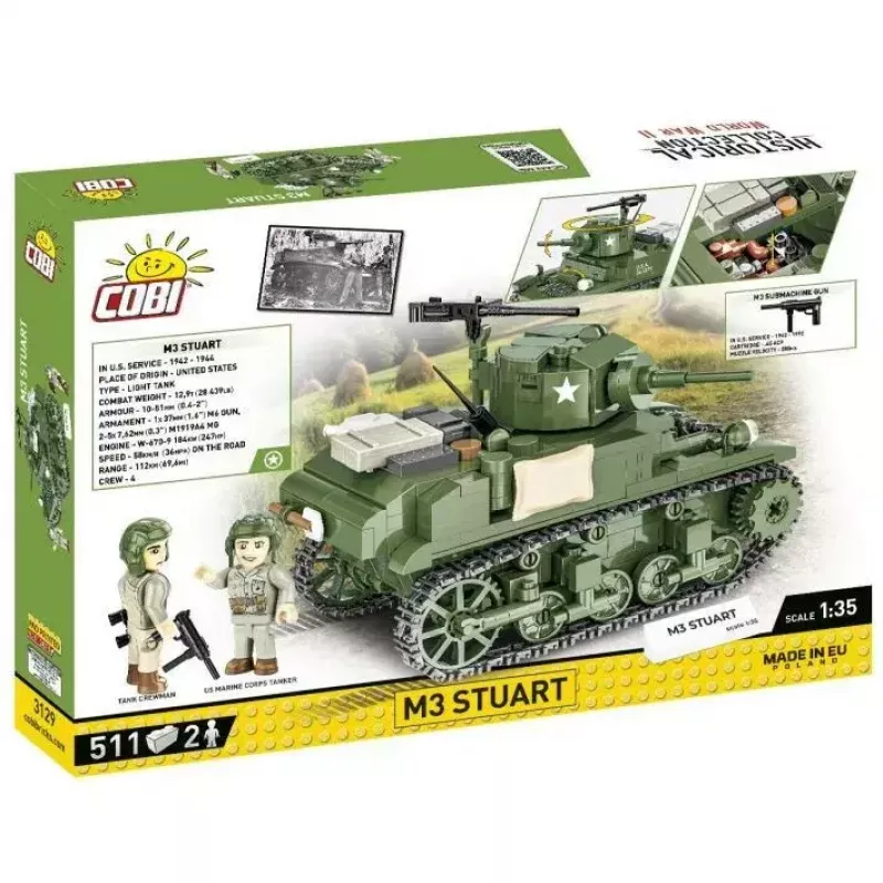 Building blocks set Cobi Blocks M3 Stuart, 511 pieces, compatible with other brands