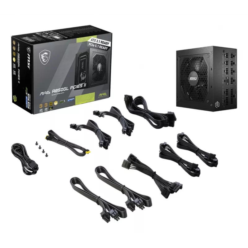 MSI MAG A850GL PCIE5 II power supply unit 850 W 20+4 pin ATX ATX Black