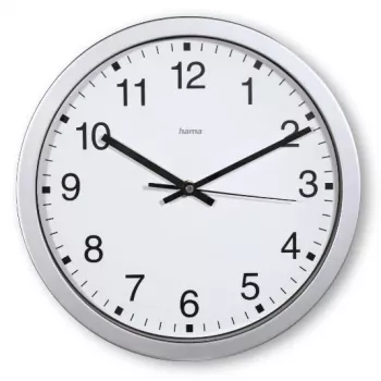 Hama Mallorca Quartz clock Round Silver, White