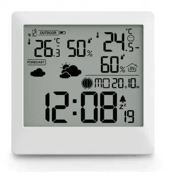Hama 00222238 Digital Weather Station White LED Indoor Outdoor Thermometer Hygrometer