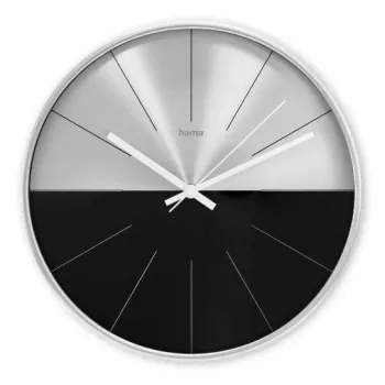 Hama Sicily Quartz clock Circle Black, Silver