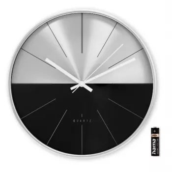Hama Sicily Quartz clock Circle Black, Silver