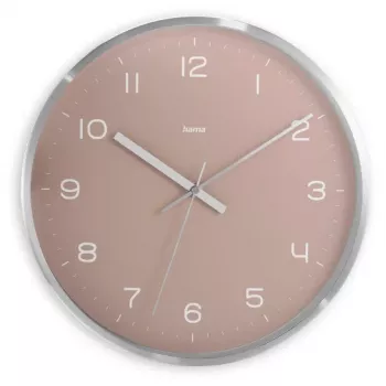 Radio-controlled clock Hama Fiji Circle Pink Silver Battery AA