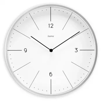 Quartz clock Hama Sardinia Circle Grey White Battery AA 300mm